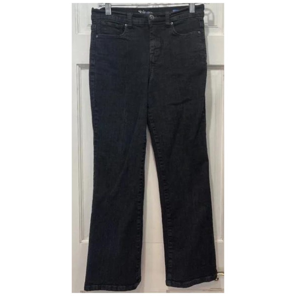 Style & Co Petite Black Tummy Control Bootcut Jeans Size 6PS